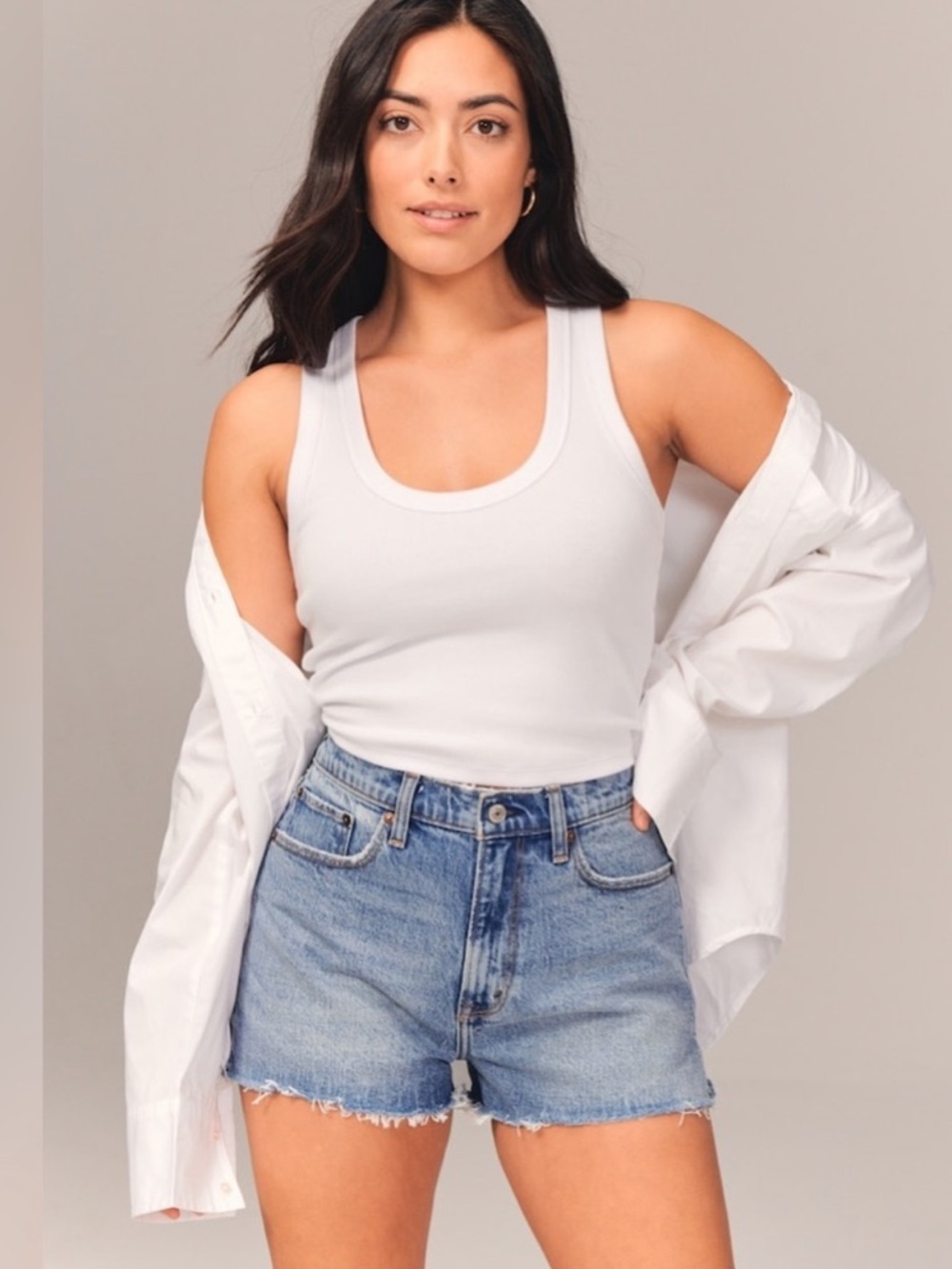 Abercrombie & Fitch curve love the cutoff short high Rise size 25/0 - Picture 1 of 8